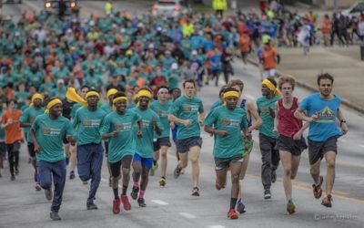 Over 7,000 Hunger Walk/Run participants made it to Georgia State Stadium despite the bad weather Feb. 25. (Photo by John Boydston)