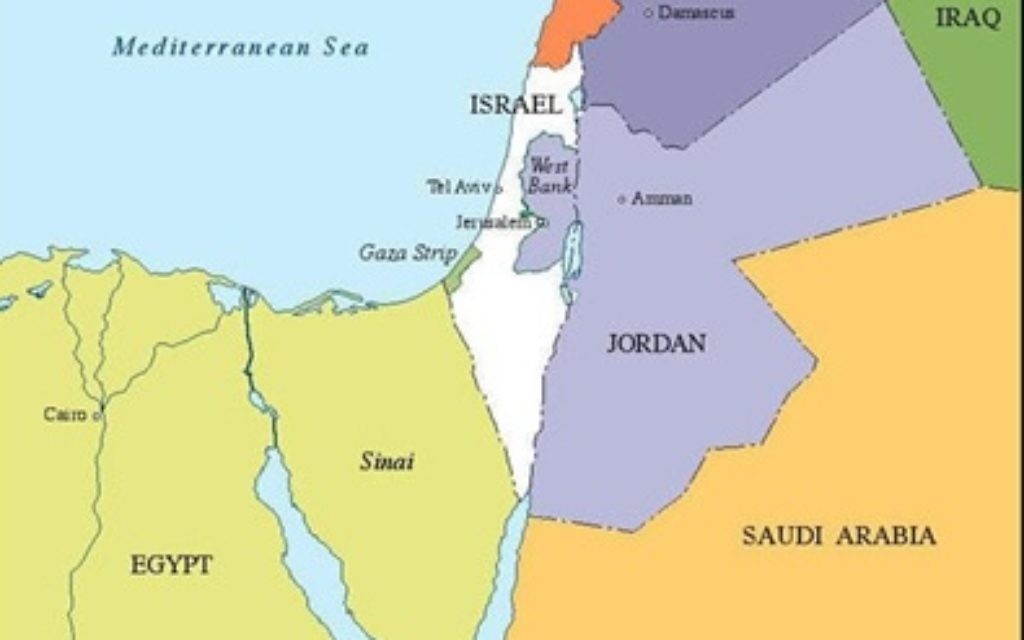 Time hasn’t run our for Israel and her neighbors to pursue peace. (Map from CIE The World Factbook — Israel, June 2014)