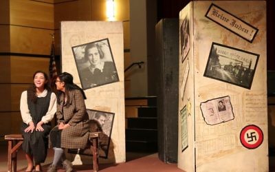 Eva Schloss and Anne Frank are portrayed in "And Then They Came for Me" at the Walker School on March 16.
