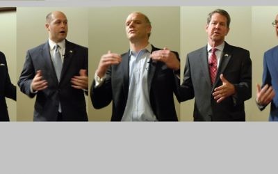 Republican gubernatorial candidates (from left) Michael Williams, Hunter Hill, Clay Tippins, Brian Kemp and Casey Cagle