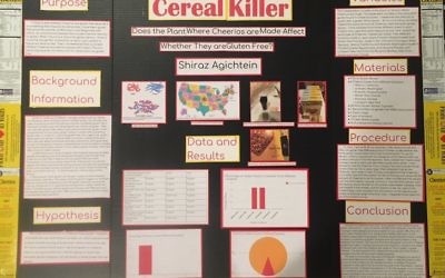 The only criticism Shiraz Agichtein got about her science project on Cheerios had to do with a few stray bits of glue on her poster.