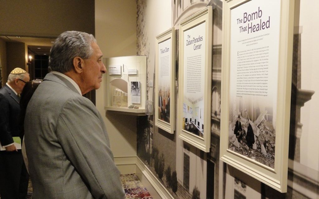 Atlanta Falcons owner Arthur Blank takes a walk through the past at The Temple’s History Wall. (Photo by Kevin C. Madigan)