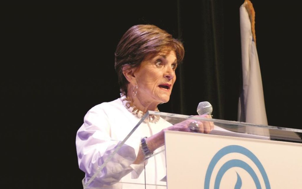 Lois Blonder shares her experiences growing up in  Atlanta's Jewish community  after receiving the Lifetime Achievement Award during the Jewish Federation of Greater Atlanta's annual meeting.