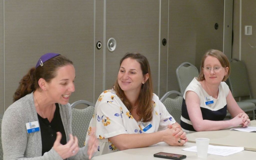 (From left) Rabbis Lydia Medwin, Samantha Shabman and Loren Filson Lapidus talk about the challenges and rewards of serving as rabbis. (Photo by Sarah Moosazadeh)
