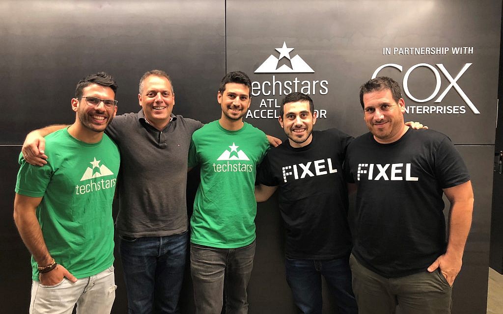 Joining Techstars Atlanta are, from left: Cemento lead engineer, Or Shapira; CEO and cofounder, Dov Litmanovitz; CTO and cofounder, Tomer Shohet; Fixel CTO and cofounder, Hadar Shpivak; and CEO and cofounder, Etgar Shpivak.