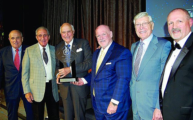 Rudy Guiliani, Arthur Blank, Ken Langone, Pat Farrah, Bernie Marcus and Frank Siller at the Tunnel to Towers Foundation gala.
