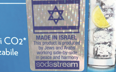 SodaStream label describes production "by Jews and Arabs working side-by-side in peace and harmony."