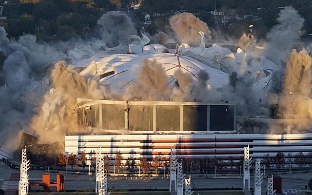 The November 2017 implosion of the Georgia Dome.