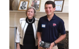 Scholarship recipient Benjamin Weiser, right, is joined by Quota member Margaret Wheeler, whose husband the scholarship honors.