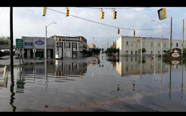 Downtown Whiteville, N.C., flooded by Hurricane Florence.