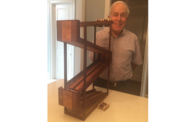 Ed Gerson handmade this racetrack for his out-of-state grandsons and had to assemble it twice.