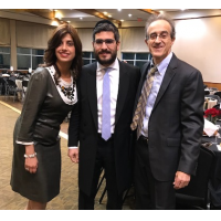 Esther and Rabbi Allouche and Brian Gordon, chair of Shabbat Project Beth Tefillah.