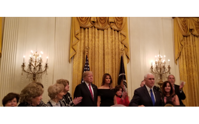 President Trump and the first lady are joined by Vice President and Mrs. Pence, along with several Holocaust survivors.