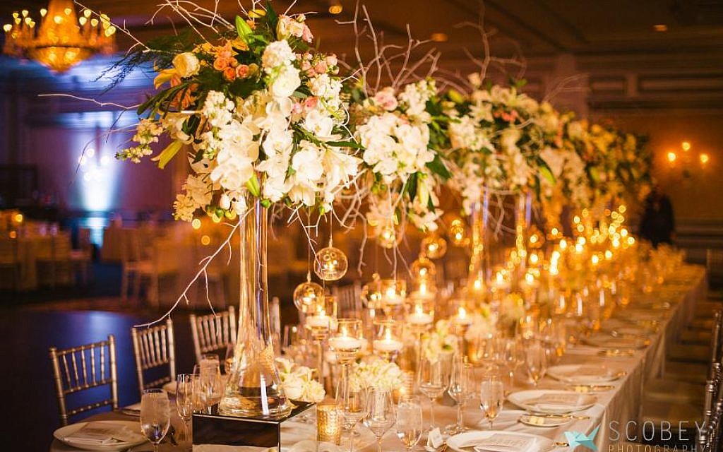 Photo by Scobey Photography // The head table from the wedding of Katie Grein and Mark Littman at the Ritz on Oct 12, 2015.