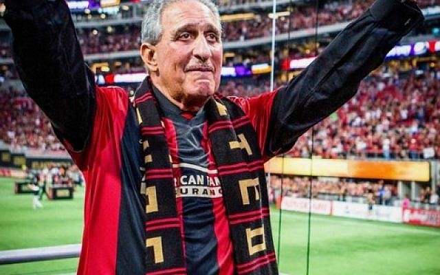 Arthur Blank aka "Uncle Arthur" acknowledges the fans in Atlanta United's supporters section.