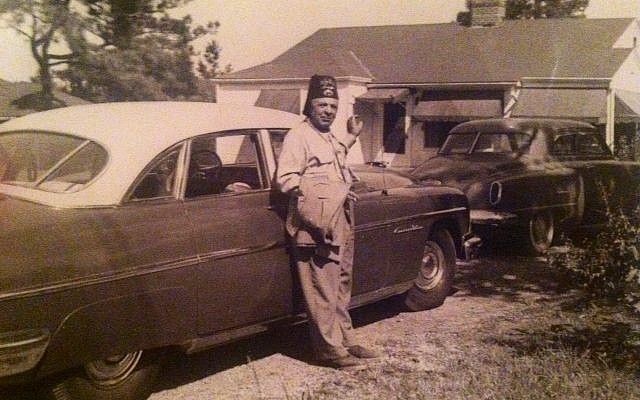 Grandfather Joseph Tarlowski in La Grange, circa 1940, proudly wearing his shriners hat.