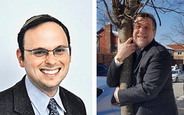 Rabbi Adam Starr of Young Israel of Toco Hills  (left) and #treehugger Rabbi Barry Kornblau of the Young Israel Congregation of Hollis Hills-Windsor Park in Queens, N.Y.