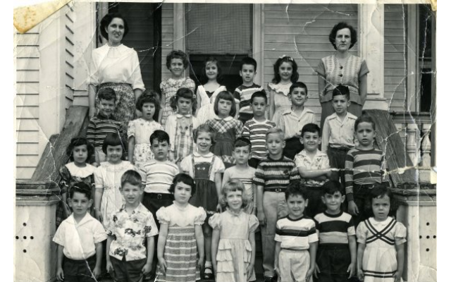 Third grade nursery school at the B.B. Jacob in Savannah, Ga., in 1949. Simone Broome Wilker is in the first row, fourth from left, with blonde hair, and Murray Jacobson is in the second row from the bottom, sixth from left, in a striped shirt.