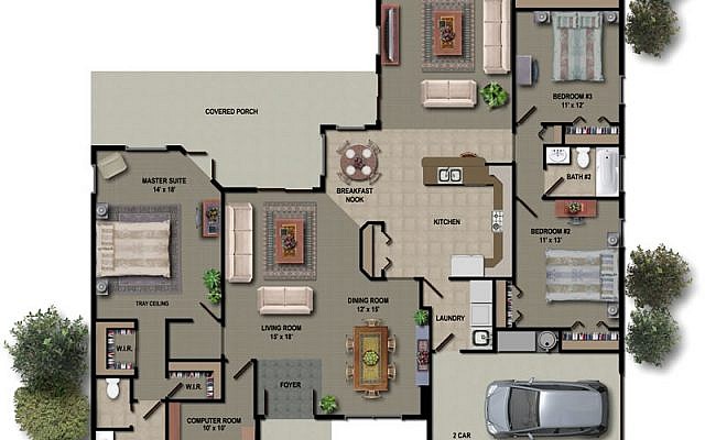 As an initial step in the process, ChangingSpaces creates a floorplan that shows how the new home will be organized.