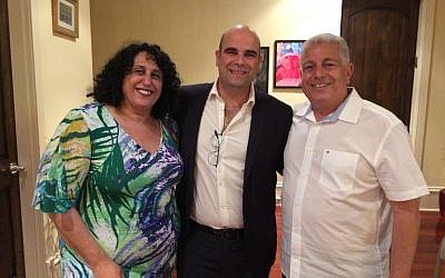 Jacob and Miri Cohen host Israel’s ACT.il Founder and CEO Yarden Ben Yosef, center.
