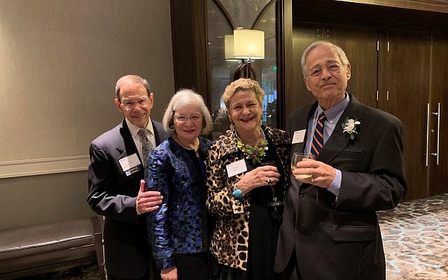 Past leaders Arnie and Tobyanne Sidman, Phillis and Lew Kravitz reminisce about their roles in the AJC.