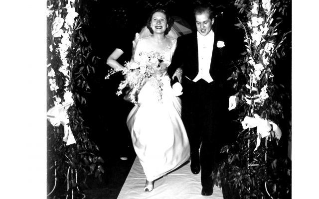 Viriginia and Milton Saul at their 1950 wedding in Atlanta.