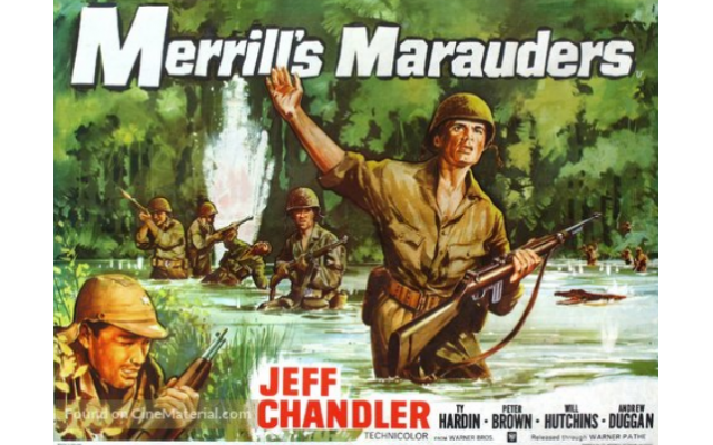 “Merrill’s Marauders,” released  in 1962, was a stirring and brutal war drama starring the Jewish actor Jeff Chandler.
