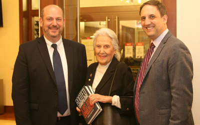 Emory professor Eric Goldstein, left, with Janice Rothschild and James Loeffler, author of “Rooted Cosmopolitans” at last year’s Rothschild lecture at Emory.