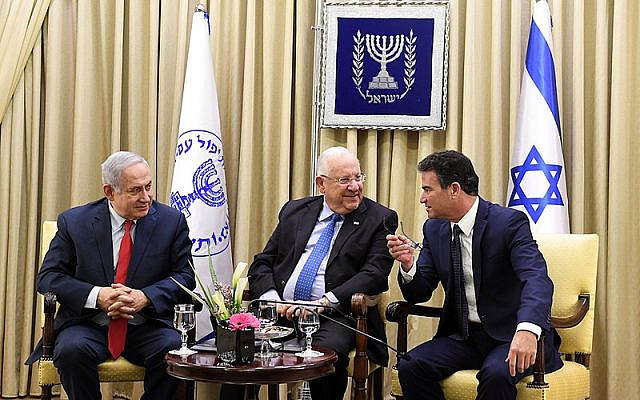 The mandate to create a coalition government is in Benjamin Netanyahu’s hands, but could return to President Reuven Rivlin’s court.   Pictured: Netanyahu, Rivlin and Yossi Cohen.