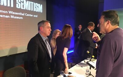 Following the evening program, audience members were encouraged to discuss anti-Semitism with the three panel members.