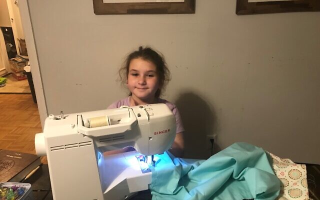 Noa Feen was hard at work sewing pillowcases for residents of Rebecca’s Tent.