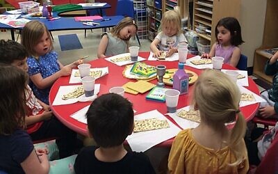 The 3-year-olds of the Llama Classroom put on a mock seder.