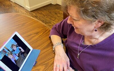 Donna Salus enjoys daily FaceTime visit with grandchildren.