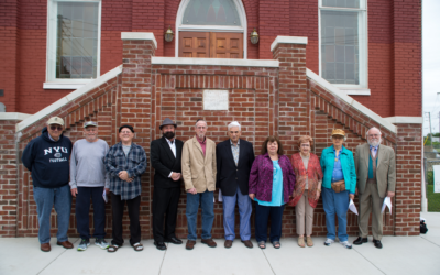 Board members at the dedication of new stairs for the Historic B'nai Jacob Synagogue in Middletown, Pa.
