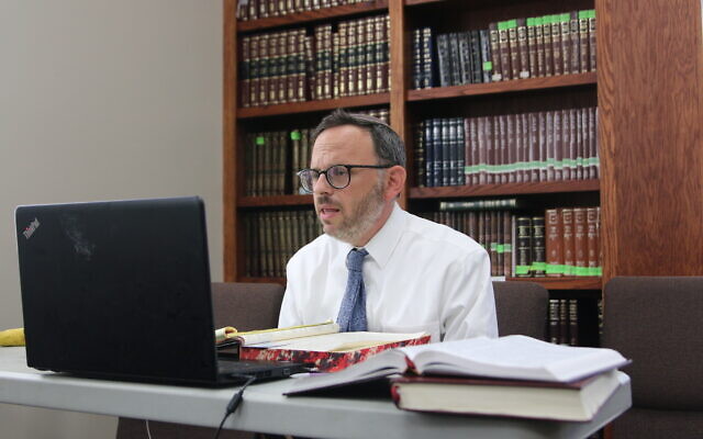 Rabbi Adam Starr teaches virtual classes at AJA three days a week.