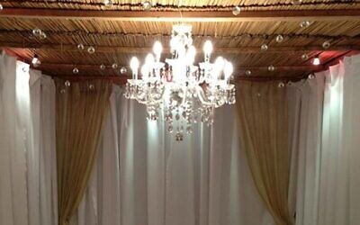 Chana Shapiro was impressed by the crystal chandeliers that hung from an elegant Brooklyn sukkah.