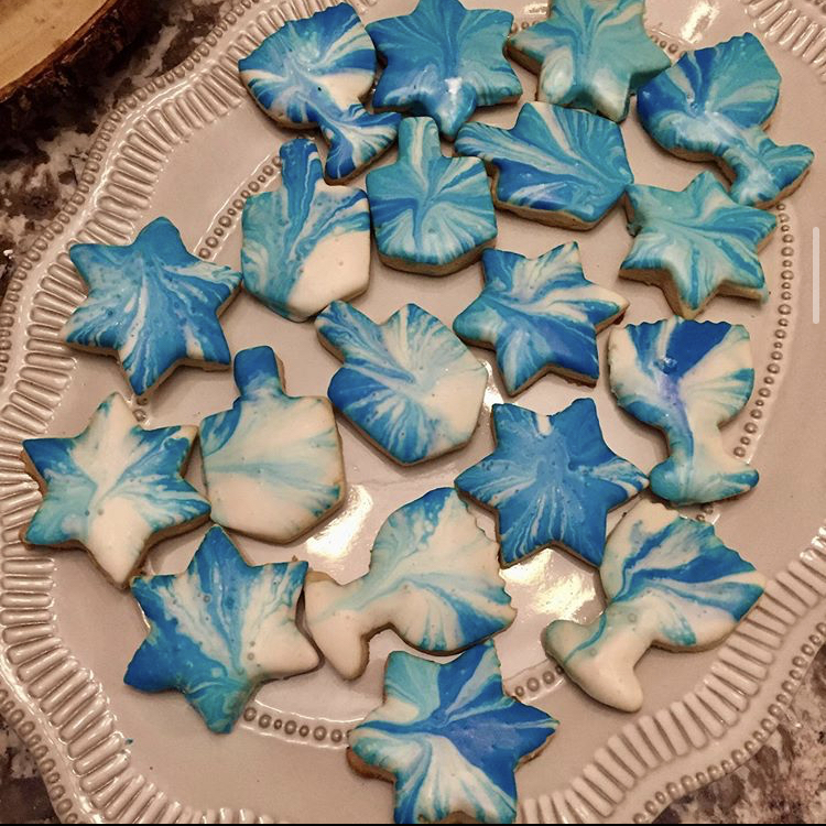 Stained-Glass Cookies with Wintry Blue Stars