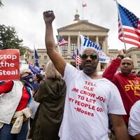 Supporters of President Donald Trump protest the results of the election with a "Stop The Steal" rally Saturday at the Georgia state capitol in Atlanta. // Nathan Posner for the AJT.