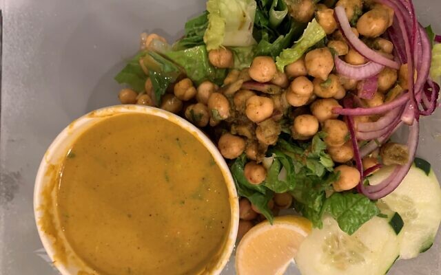 Chickpea salad and Mulligatawny soup from Jai Ho Indian Kitchen & Bar.