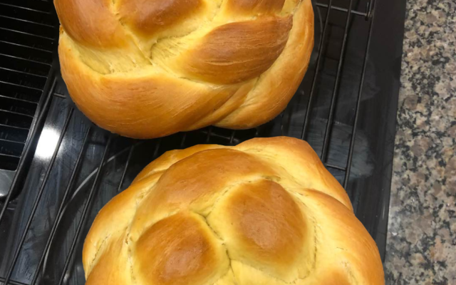 After watching a FB group video, Nathaniel Lack’s finds success in baking his round challot for Rosh Hashanah.