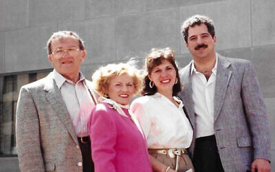 Karen and Andy Edlin with Karen’s parents, Lola and Rubin Lansky, at the United States Holocaust Memorial Museum in 1993.