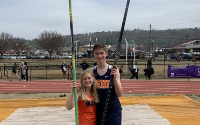 Layla Keadle and Jordan Frank are freshmen pole vaulters at North
Springs High School