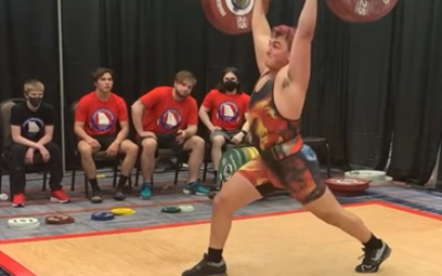 Mark Mitchell competes at the Georgia state championships for Olympic weightlifting in April.