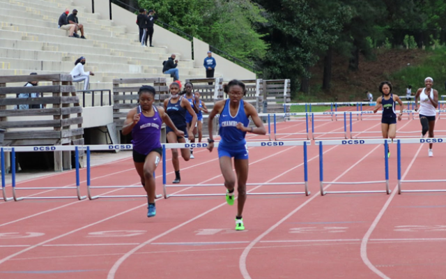 Ariel Raggs competes at the GHSA State Track & Field Championships in Carrollton.