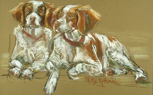 Holly and Poinsettia, two siblings in pastel. This is the second pair Mitzi Rothman did for the owner.