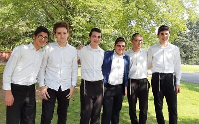 Yeshiva Ohr Yisrael students will blow the shofar for homebound individuals (L to R): Yisroel Gross, Mikkel Hertzberg, Binyomin Shmuel Leib Hiller, Eitan Zavulunov, Aaron Blanks, and Asher Fleshel.