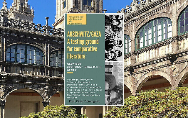 A flyer for the course titled 'Auschwitz/Gaza: A testing ground for comparative literature.' (Wikimedia Commons)