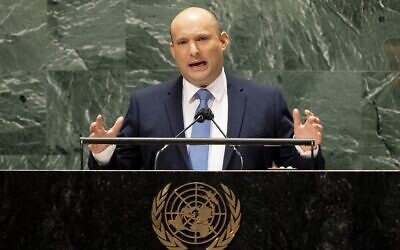 Prime Minister Naftali Bennett told the U.N. General Assembly that “we can debate, without hate.