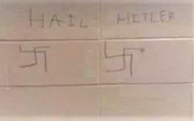 Pope High School reported two incidents of anti-Semitic graffiti, one of which included a swastika and read “heil Hitler."