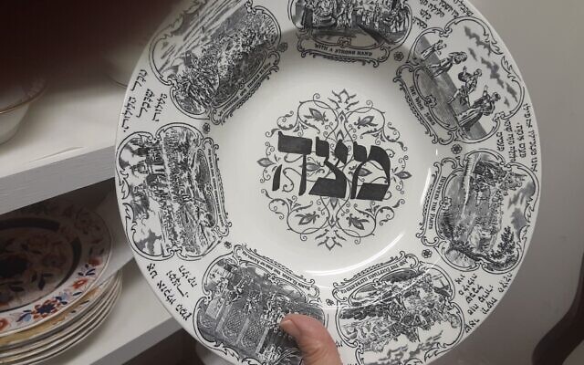 Glazer’s maternal grandfather, Rabbi Meir Tabaksman, brought this matzah plate from Latvia.